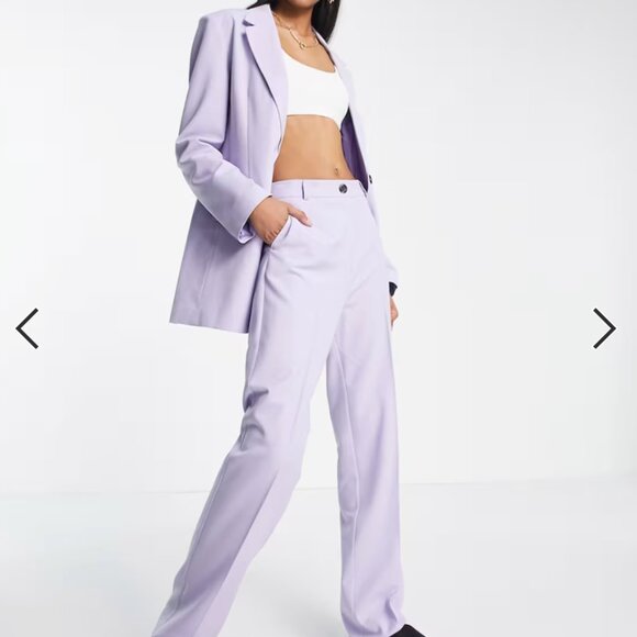 ASOS Women’s Lilac Blazer Size 4 | Oversized Longline Pastel Purple Jacket - Picture 2 of 8